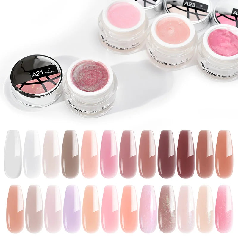 50ml Venalisa New Extension UV LED Jelly Gel Soak Off Sculpture Camouflage Poly Nail CANNI Supply Extending Clear Color Nail Gel