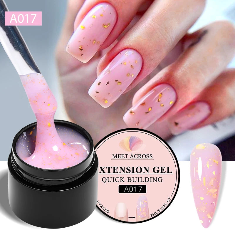 8ml Aurora Extension Gel Nail Polish Blue Pink Purple Acrylic Camouflage Hard Gel Semi Permanent UV Gel For Nails Extension DIY