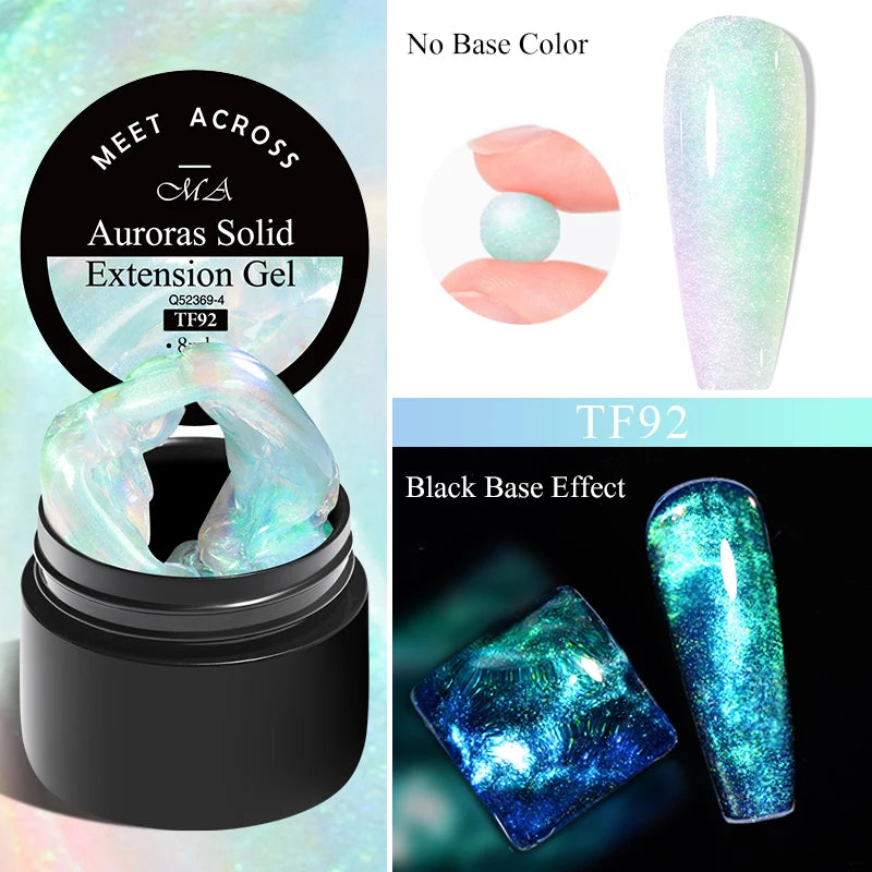 8ml Aurora Extension Gel Nail Polish Blue Pink Purple Acrylic Camouflage Hard Gel Semi Permanent UV Gel For Nails Extension DIY
