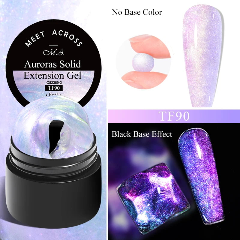 8ml Aurora Extension Gel Nail Polish Blue Pink Purple Acrylic Camouflage Hard Gel Semi Permanent UV Gel For Nails Extension DIY