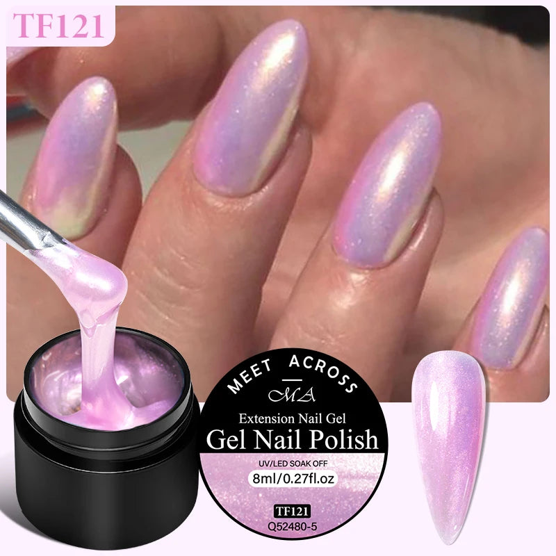 8ml Aurora Extension Gel Nail Polish Blue Pink Purple Acrylic Camouflage Hard Gel Semi Permanent UV Gel For Nails Extension DIY