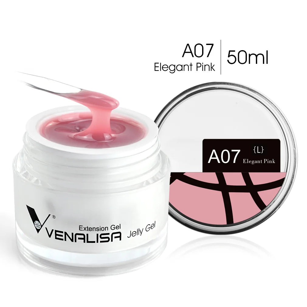 50ml Venalisa New Extension UV LED Jelly Gel Soak Off Sculpture Camouflage Poly Nail CANNI Supply Extending Clear Color Nail Gel