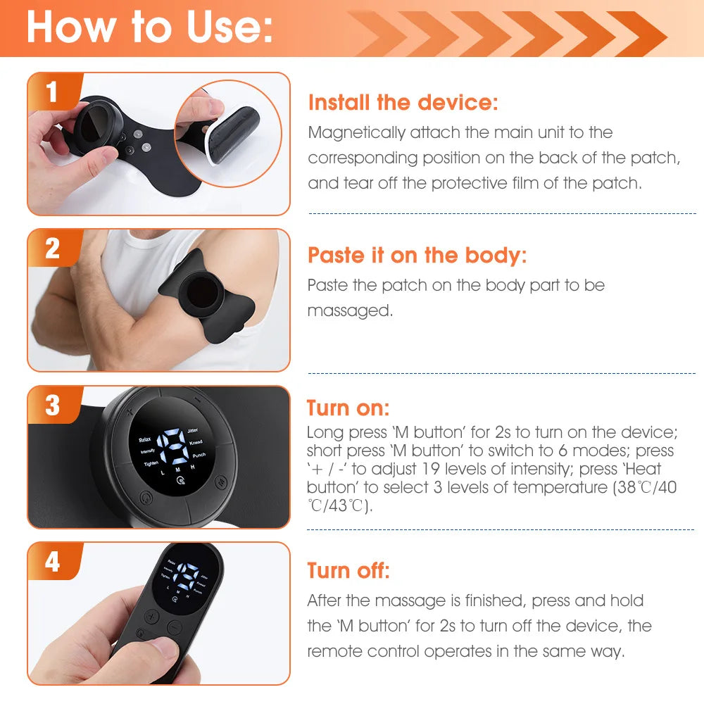 EMS Pulse Body Massager | 6-Speed 19-Gear | Drug-Free Pain Relief