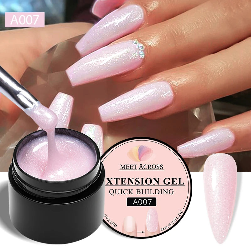 8ml Aurora Extension Gel Nail Polish Blue Pink Purple Acrylic Camouflage Hard Gel Semi Permanent UV Gel For Nails Extension DIY