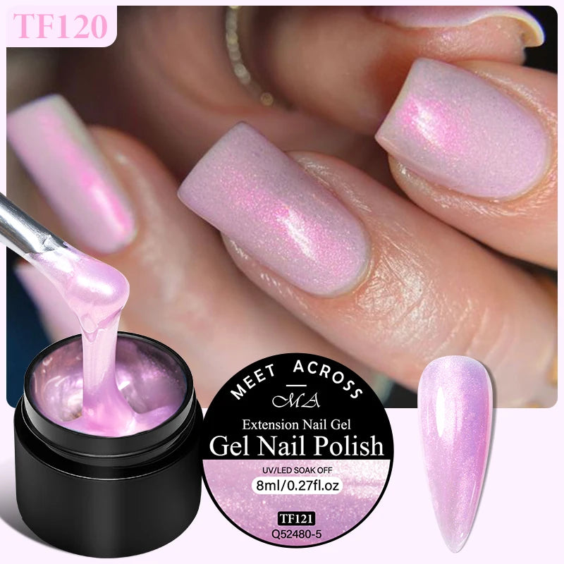 8ml Aurora Extension Gel Nail Polish Blue Pink Purple Acrylic Camouflage Hard Gel Semi Permanent UV Gel For Nails Extension DIY