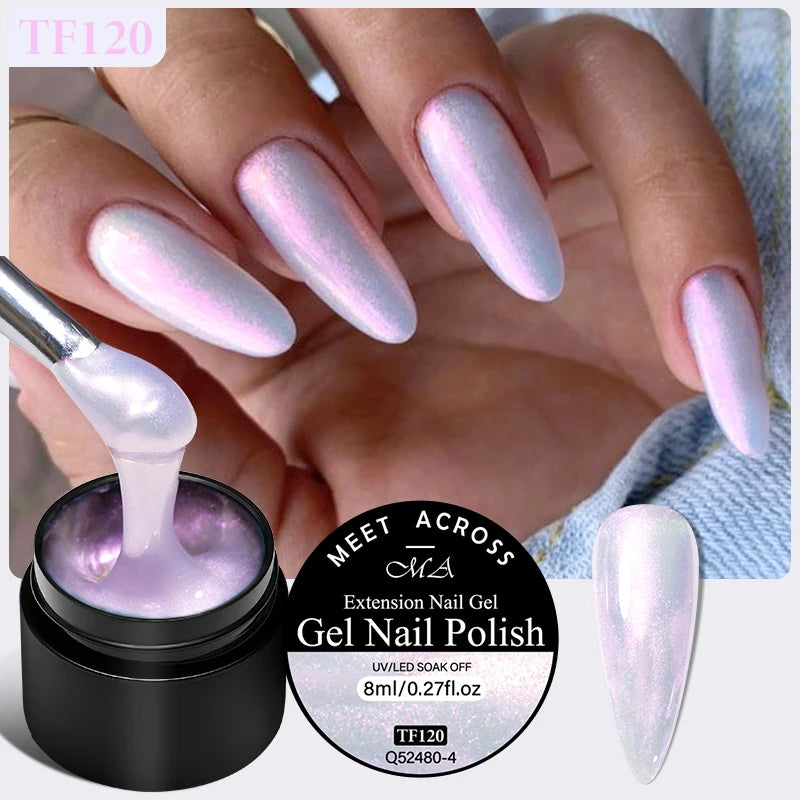 8ml Aurora Extension Gel Nail Polish Blue Pink Purple Acrylic Camouflage Hard Gel Semi Permanent UV Gel For Nails Extension DIY