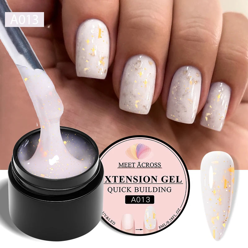 8ml Aurora Extension Gel Nail Polish Blue Pink Purple Acrylic Camouflage Hard Gel Semi Permanent UV Gel For Nails Extension DIY