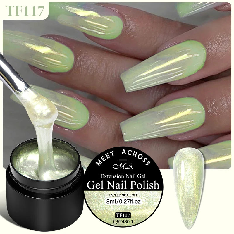 8ml Aurora Extension Gel Nail Polish Blue Pink Purple Acrylic Camouflage Hard Gel Semi Permanent UV Gel For Nails Extension DIY