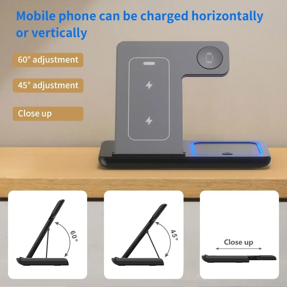 3-in-1 Foldable Travel Charging Station