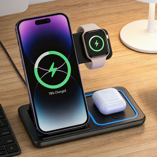 3-in-1 Foldable Travel Charging Station