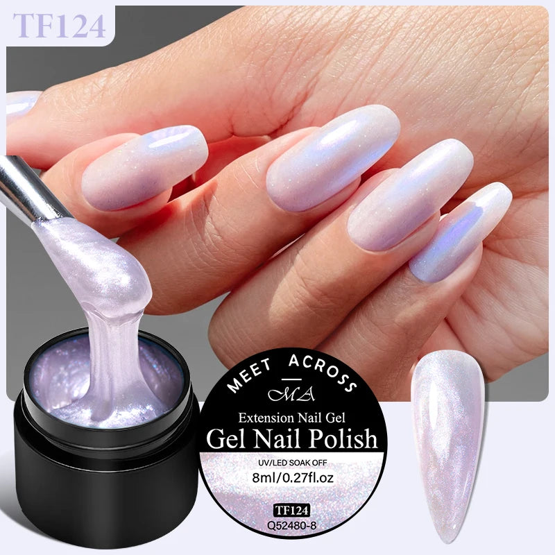 8ml Aurora Extension Gel Nail Polish Blue Pink Purple Acrylic Camouflage Hard Gel Semi Permanent UV Gel For Nails Extension DIY