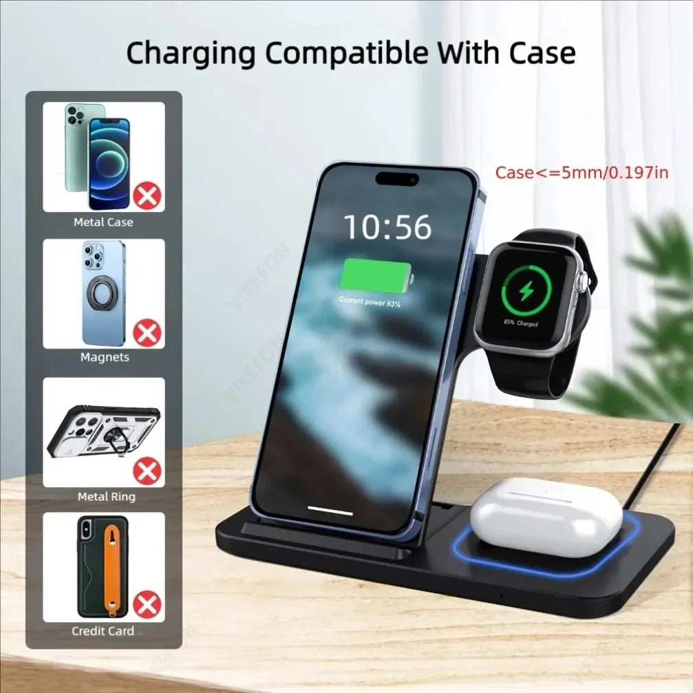 3-in-1 Foldable Travel Charging Station