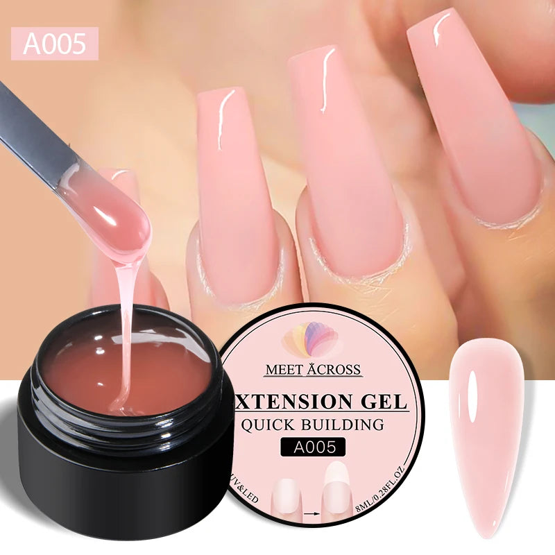 8ml Aurora Extension Gel Nail Polish Blue Pink Purple Acrylic Camouflage Hard Gel Semi Permanent UV Gel For Nails Extension DIY