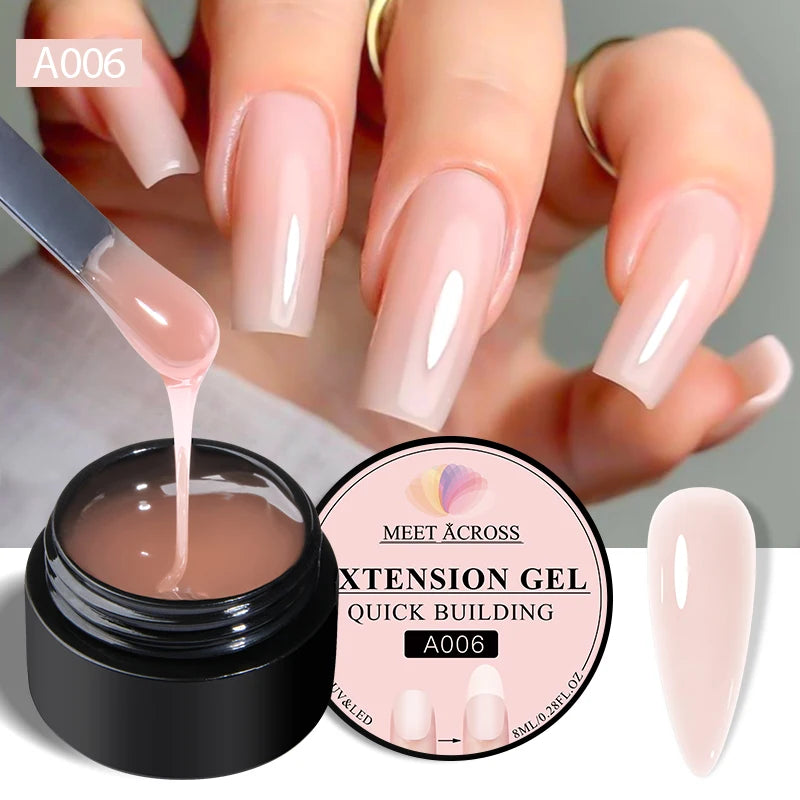 8ml Aurora Extension Gel Nail Polish Blue Pink Purple Acrylic Camouflage Hard Gel Semi Permanent UV Gel For Nails Extension DIY