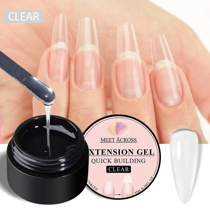 8ml Aurora Extension Gel Nail Polish Blue Pink Purple Acrylic Camouflage Hard Gel Semi Permanent UV Gel For Nails Extension DIY