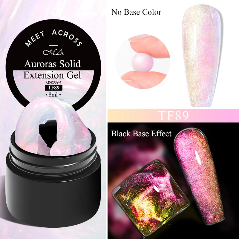 8ml Aurora Extension Gel Nail Polish Blue Pink Purple Acrylic Camouflage Hard Gel Semi Permanent UV Gel For Nails Extension DIY
