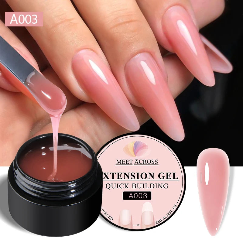 8ml Aurora Extension Gel Nail Polish Blue Pink Purple Acrylic Camouflage Hard Gel Semi Permanent UV Gel For Nails Extension DIY