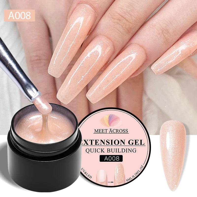 8ml Aurora Extension Gel Nail Polish Blue Pink Purple Acrylic Camouflage Hard Gel Semi Permanent UV Gel For Nails Extension DIY