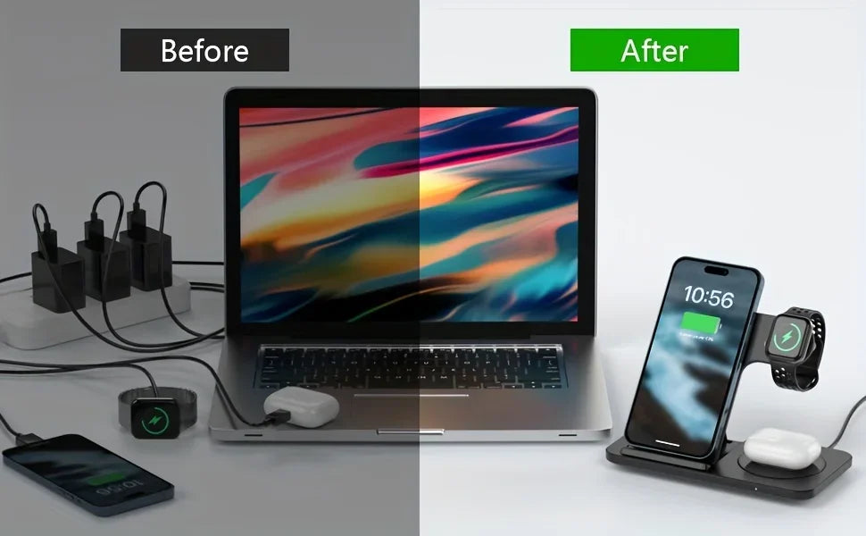 3-in-1 Foldable Travel Charging Station