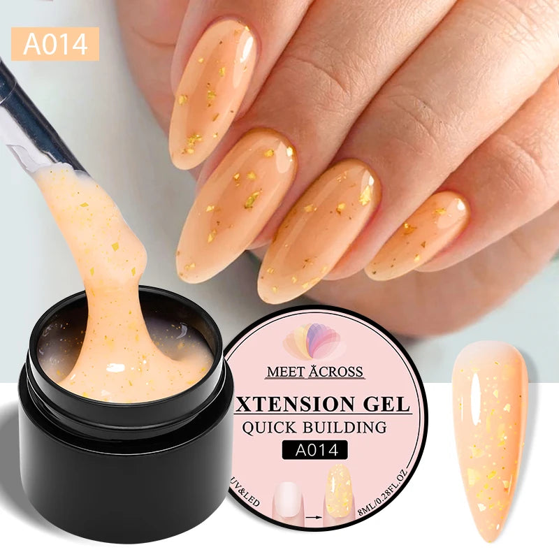 8ml Aurora Extension Gel Nail Polish Blue Pink Purple Acrylic Camouflage Hard Gel Semi Permanent UV Gel For Nails Extension DIY