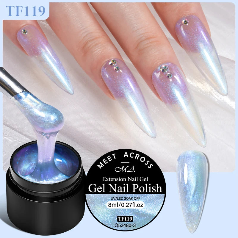 8ml Aurora Extension Gel Nail Polish Blue Pink Purple Acrylic Camouflage Hard Gel Semi Permanent UV Gel For Nails Extension DIY