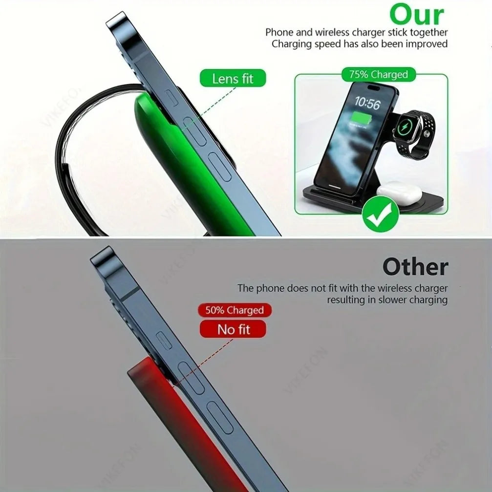 3-in-1 Foldable Travel Charging Station