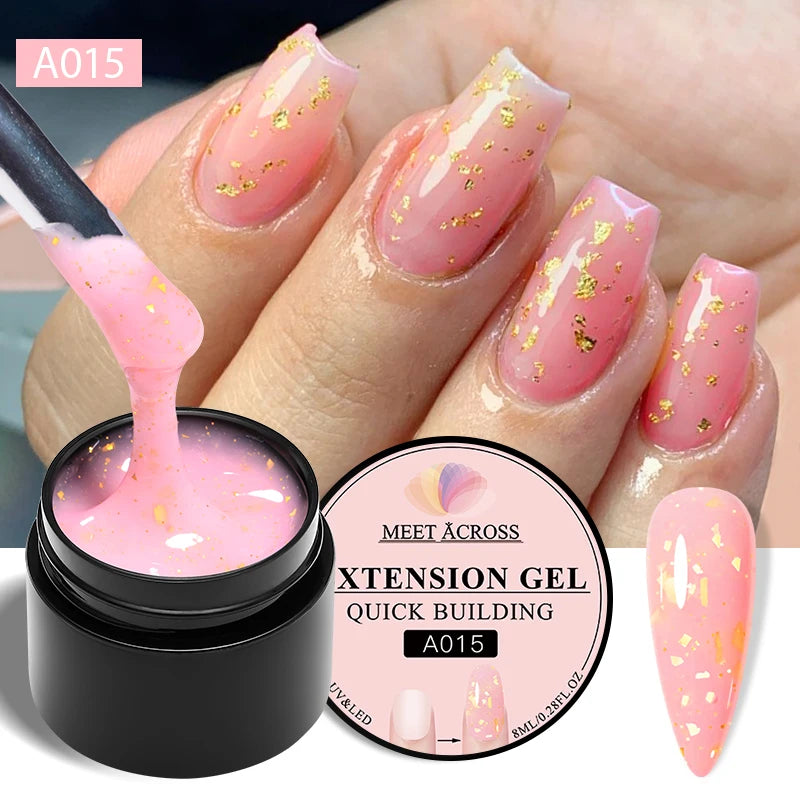 8ml Aurora Extension Gel Nail Polish Blue Pink Purple Acrylic Camouflage Hard Gel Semi Permanent UV Gel For Nails Extension DIY